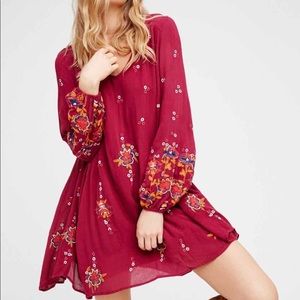 Free People Oxford Embroidered Mini Dress XS